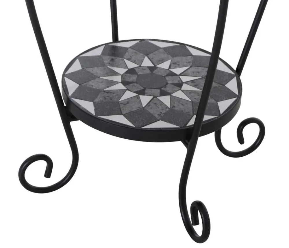 Siena Garden Balkontische|Balkontische - Mosaikblumenständer Como, ca. Ø40/H60 cm Schwarz