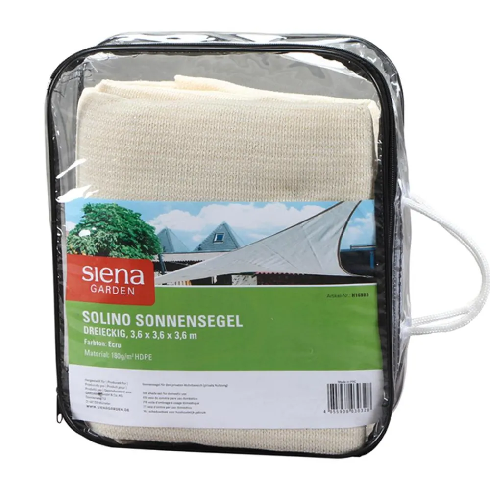 Siena Garden Sonnensegel - Sonnensegel Solino, dreieckig, ca. B360/T360 cm Weiß