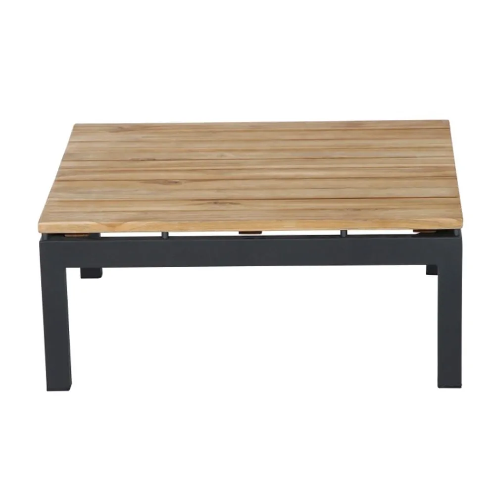 Siena Garden Teak-Loungetisch Alvida, anthrazit/natur, ca. B74/H30/T74 cm Online