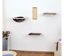 SILVIO design Katzen Kletterwand 4-teilig Dunkelbraun