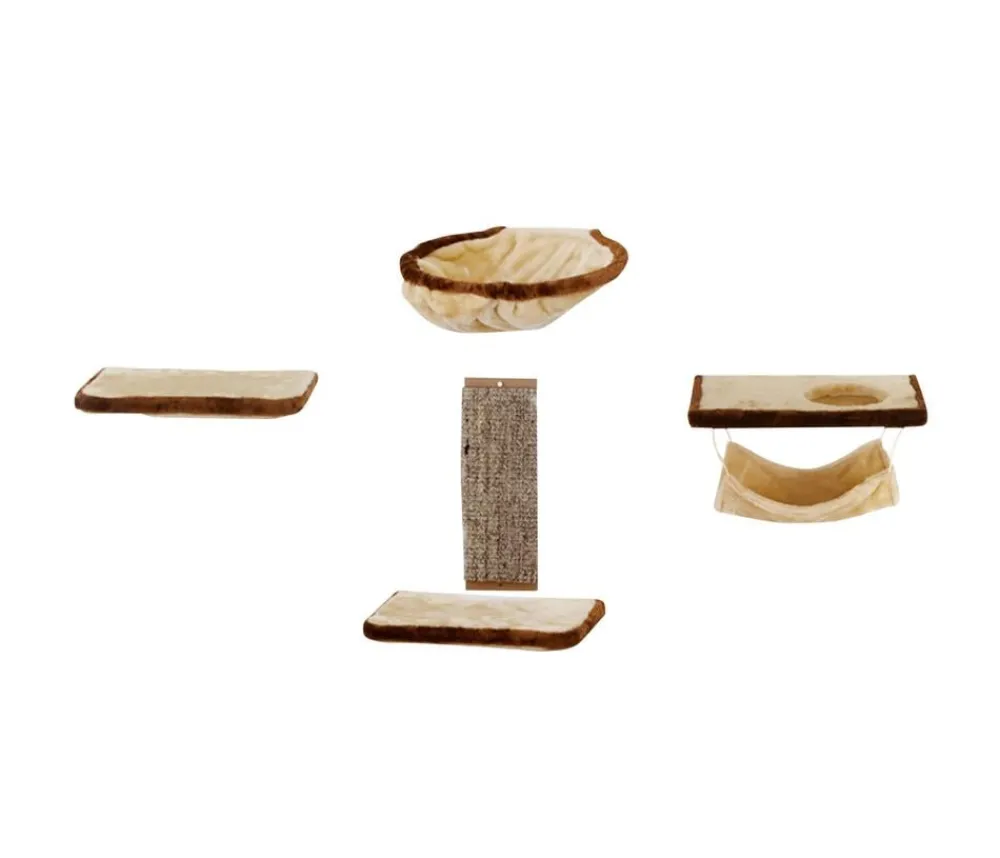 SILVIO design Kratzbäume & Kratzmöbel > Katzen Kletterwand 6-teilig