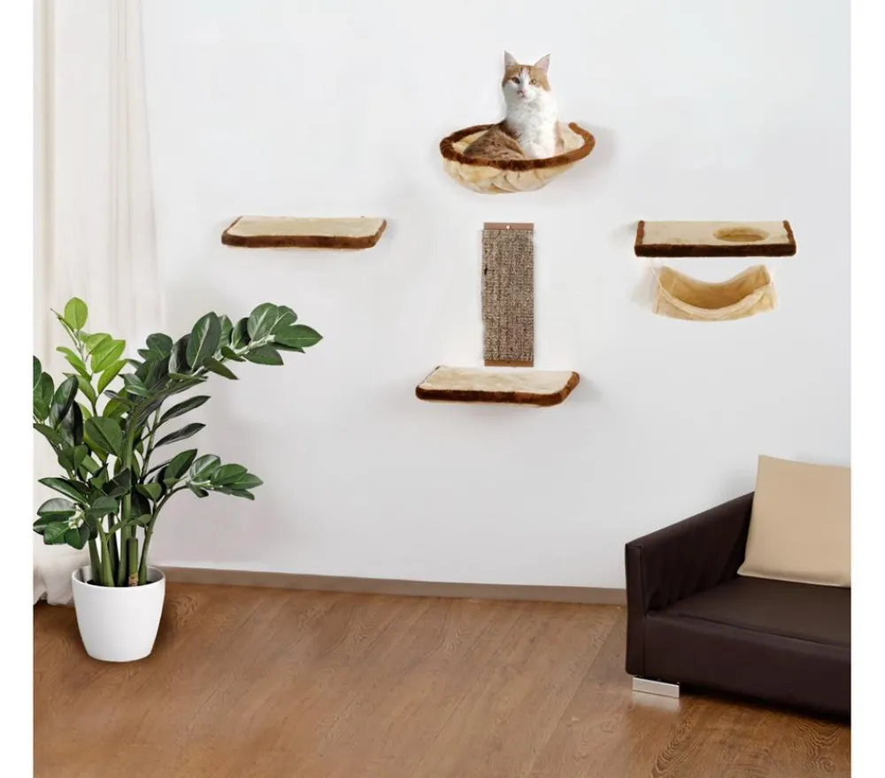 SILVIO design Kratzbäume & Kratzmöbel > Katzen Kletterwand 6-teilig