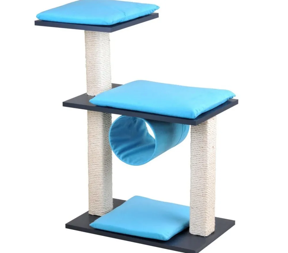 SILVIO design Kratzbaum Cosy, ca. B80/H86/T36 cm Türkis Hot