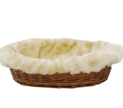 SILVIO design Hundebetten & Körbe|Katzenbetten & Katzenkissen - Ruhekorb mit Bezug, Katzenbett/Hundebett, oval Beige