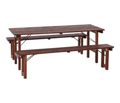 Siena Garden Sitzgarnitur Wallis, 3-teilig Braun Hot