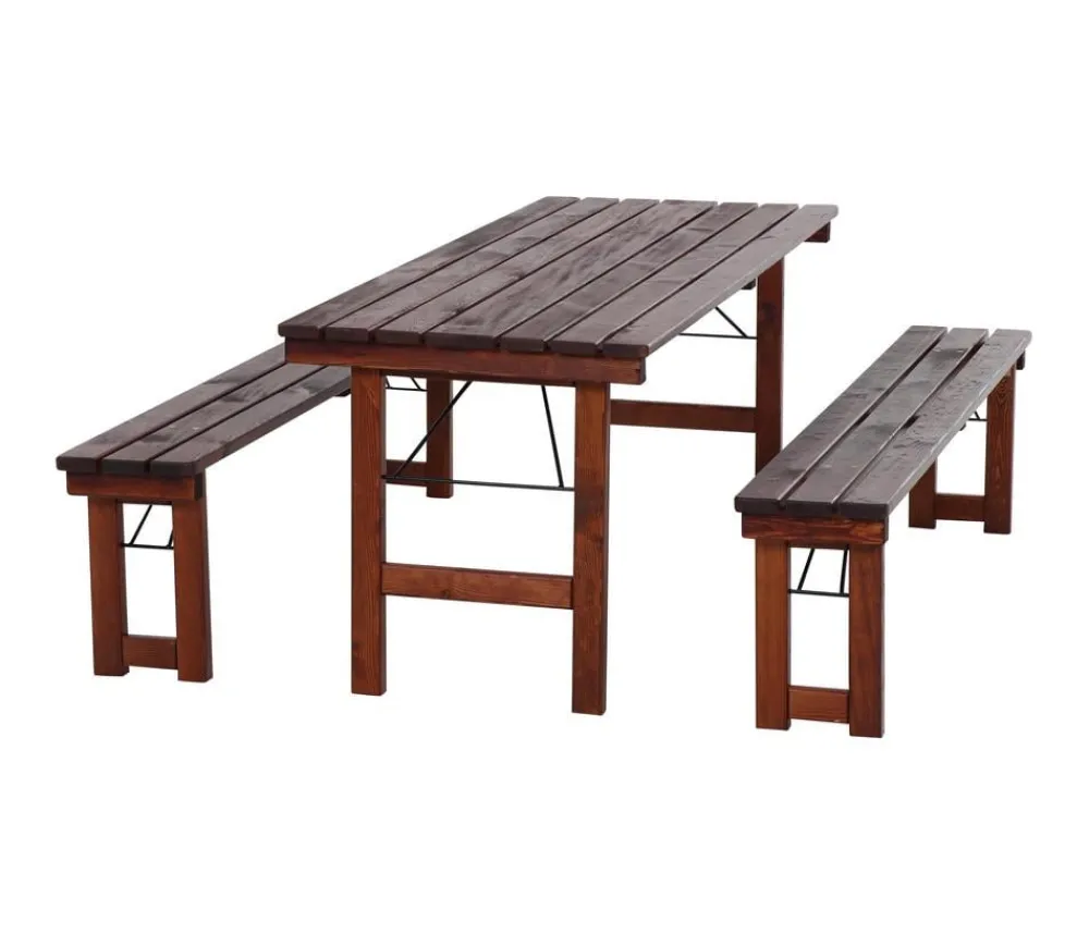 Siena Garden Sitzgarnitur Wallis, 3-teilig Braun Hot