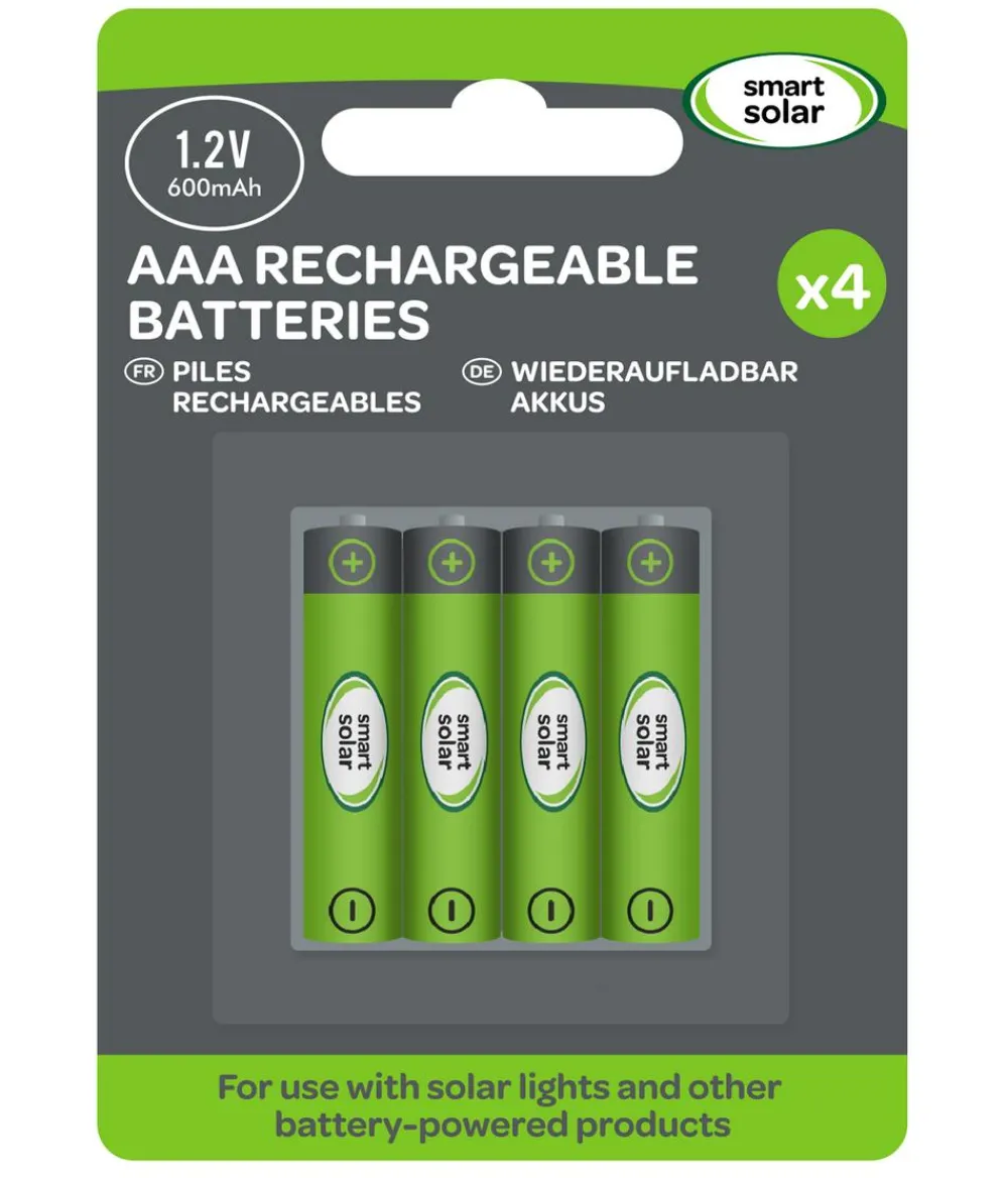 Smart Solar Akkubatterien AAA 600mAh, 4 Stk.