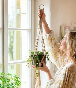 Soendgen Keramik Blumenampeln & -Schalen > Makramee-Hängeampel