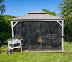 SOJAG Pavillons > Outdoor-Pavillon Messina 1012, inkl. Moskitonetz champagner, ca. B363/H291,5/T298 cm