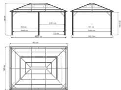 SOJAG Pavillons > Pavillon Meridien 12x16, ca. B485/H270/T365 cm