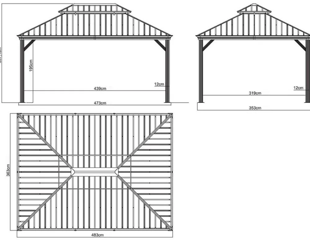 SOJAG Pavillons - Pavillon Messina Dunkelgrau