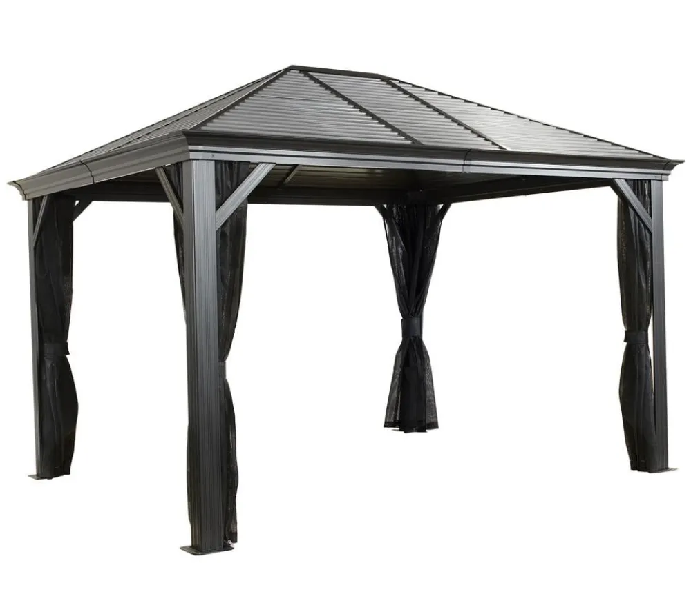 SOJAG Pavillons - Pavillon Mykonos 10x12, inkl. Moskitonetz, ca. B353/H291/T298 cm Anthrazit