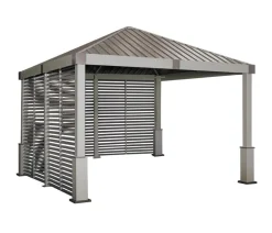 SOJAG Pavillon Nanda 12x12, inkl. Seitenwand, ca. B363/H313,2/T363 cm Taupe Hot
