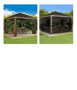 SOJAG Pavillons - Pavillon Valencia 12x12, inkl. Moskitonetz, ca. B363/H310/T363 cm