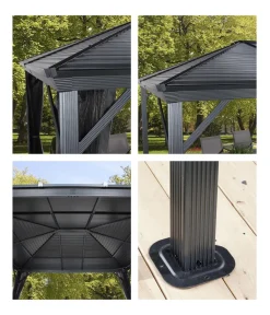 SOJAG Pavillon Ventura 10x10, ca. B295,5/H260,5/T295,5 cm Dunkelgrau Clearance