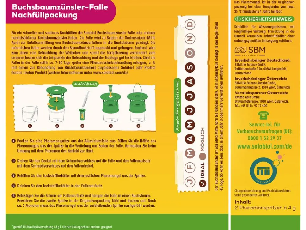 Solabiol Schädlingsbekämpfungsmittel - Buchsbaumzünsler-Falle Nachfüllpackung, 8 g
