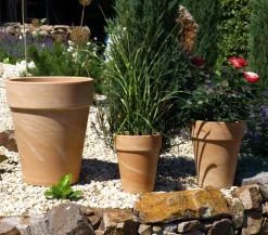 Spang -Blumentopf Berlin, rund, hell marmoriert Terrakotta Online