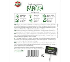 SPERLI Gemüsesamen - Samen Paprika 'De Cayenne'
