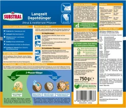 Substral® Obst- & Gemüsedünger - Langzeit Depotdünger für Zitrus- & mediterrane Pflanzen, 750 g