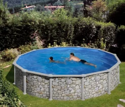 Summer Fun Stahlwandpool-Set, rund, Steinoptik Sale