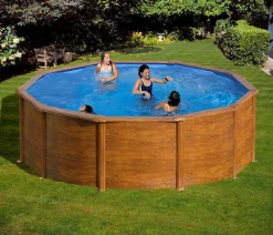 Summer Fun Pools & Whirlpools - Stahlwandpool-Set, rund, Holz-Dekor