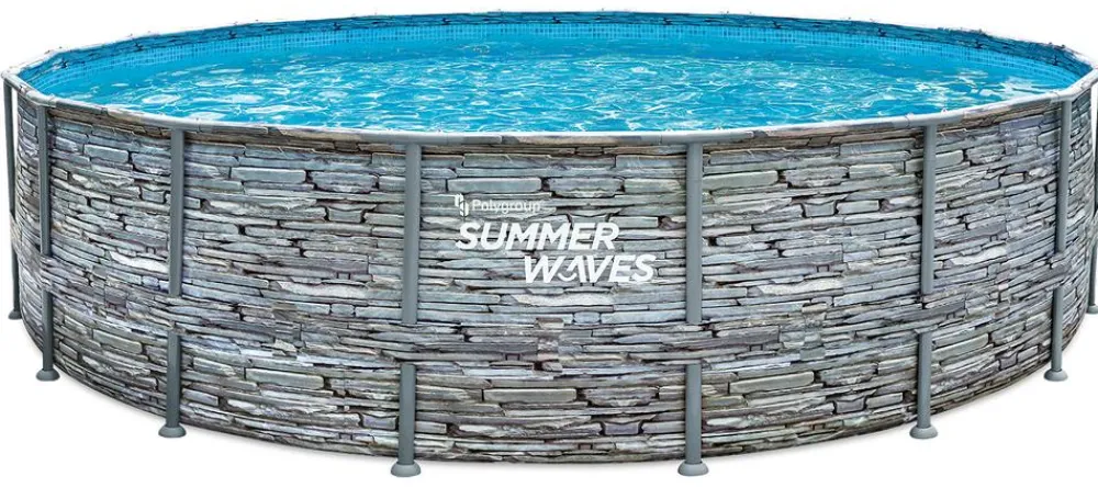 Summer Waves Elite Frame Pool Steinoptik Grau