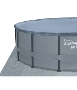 Summer Waves Frame Pool, anthrazit, rund Grau Hot