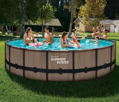 Summer Waves Pools & Whirlpools - Frame Pool Elite, teak, rund Braun