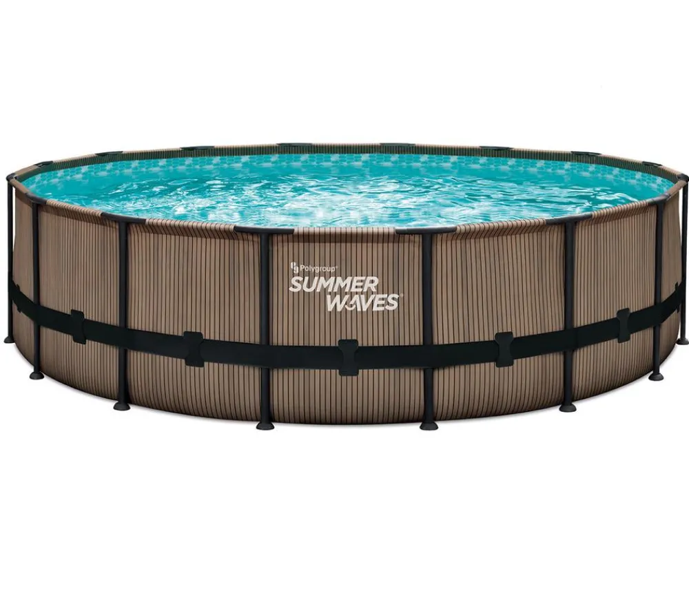 Summer Waves Pools & Whirlpools - Frame Pool Elite, teak, rund Braun