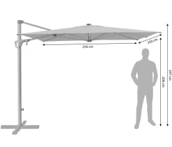 Suncomfort Sonnenschirme - by Glatz Ampelschirm Familyflex, rechteckig, ca. B250/T250 cm Dunkelgrau