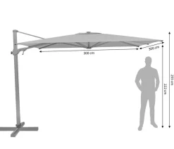 Suncomfort Sonnenschirme - by Glatz Ampelschirm Varioflex, rechteckig, ca. B300/T300 cm Dunkelgrau