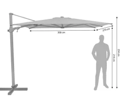 Suncomfort by Glatz Ampelschirm Varioflex, rechteckig, ca. B330/T270 cm Grau Outlet