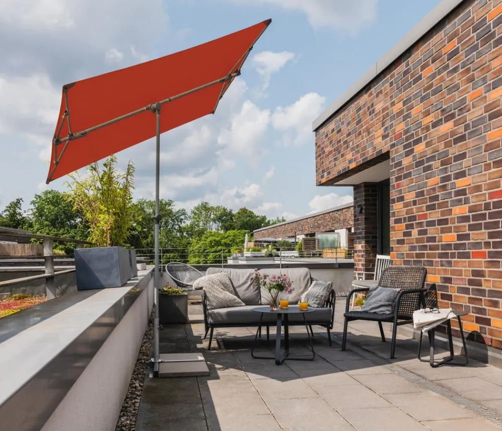 Suncomfort Sonnenschirme - by Glatz Balkonschirm Flex Roof, rechteckig, ca. B195/T140 cm Dunkelrot
