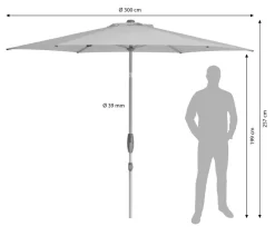 Suncomfort by Glatz Sonnenschirm Shell Turn, rund, ca. Ø300 cm Dunkelgrau Clearance