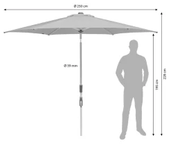 Suncomfort Sonnenschirme - by Glatz Sonnenschirm Slide, rund Grau