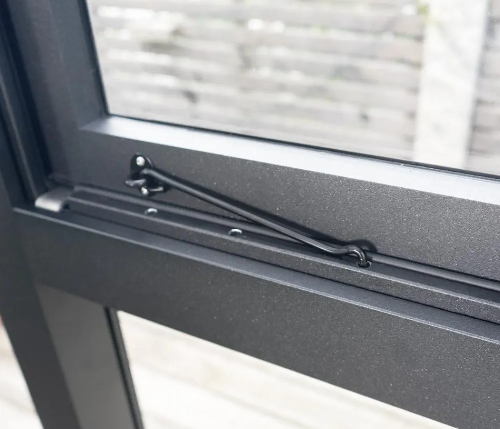 SunElements Gewächshaus Zubehör - Fenster -metallic, Doppelstegplatten 10 mm, ca. B90/H95 cm Anthrazit