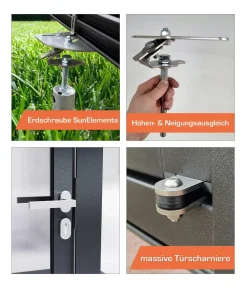 SunElements Gewächshaus SunGarden Power, AC/DGM 5% Anthrazit Best