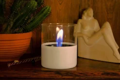 TENDERFLAME Laternen & Dekoleuchten|Tisch-Feuerstellen - Lilly, ca. Ø10/H11,5 cm Weiß
