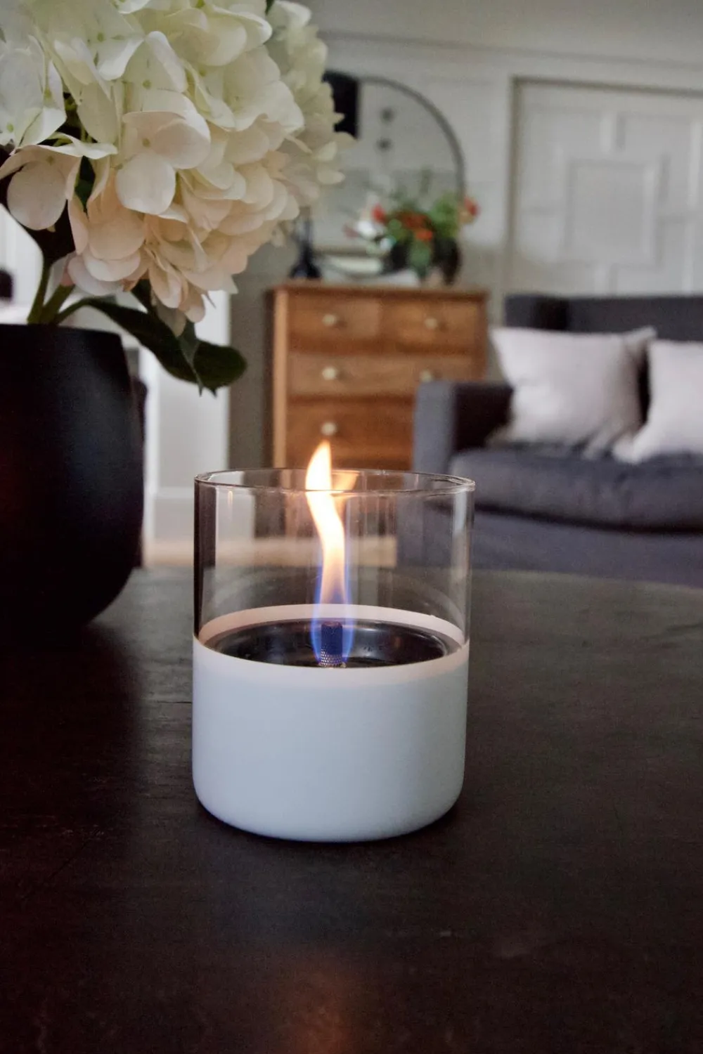 TENDERFLAME Laternen & Dekoleuchten|Tisch-Feuerstellen - Lilly, ca. Ø10/H11,5 cm Weiß