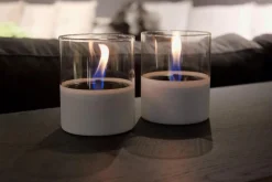 TENDERFLAME Laternen & Dekoleuchten|Tisch-Feuerstellen - Lilly, ca. Ø10/H11,5 cm Weiß