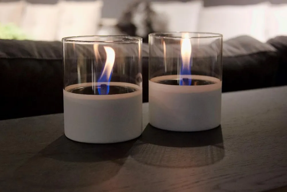 TENDERFLAME Laternen & Dekoleuchten|Tisch-Feuerstellen - Lilly, ca. Ø10/H11,5 cm Weiß