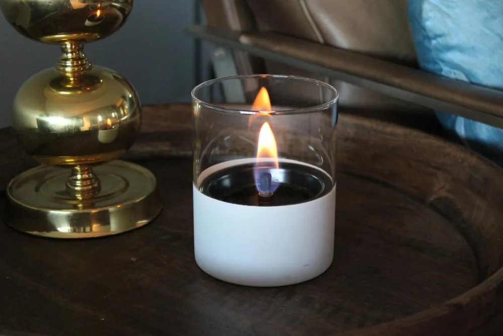 TENDERFLAME Laternen & Dekoleuchten|Tisch-Feuerstellen - Lilly, ca. Ø10/H11,5 cm Weiß