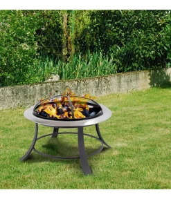tepro Feuerstelle Silver City, ca. Ø74/H50 cm Schwarz Hot