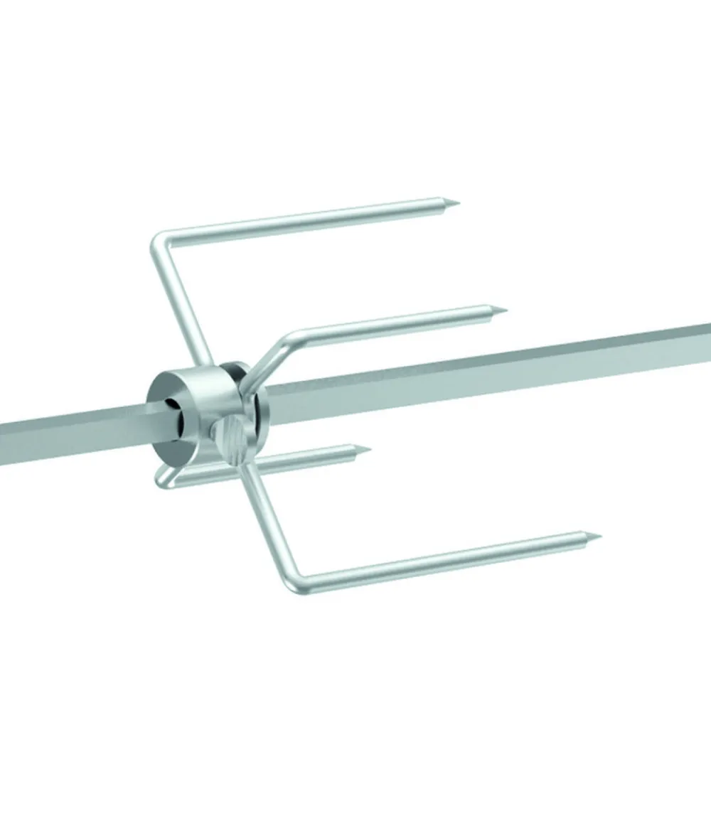 tepro Grillrost & -Einsätze|Grillzubehör - Universal Grillspiess-Set für Netzbetrieb, 3-teilig Silber