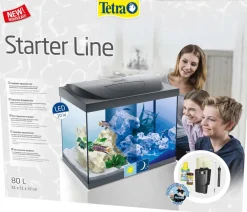 Tetra Einsteiger Aquarien - Aquarium-Set Starter Line LED, 80 l, ca. B62/H52/T33 cm Schwarz