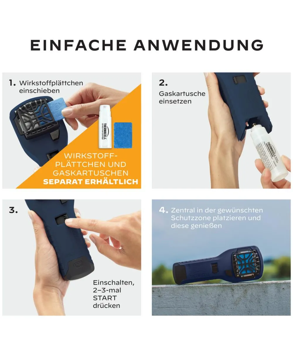Thermacell Mückenabwehr Proactive Handgerät ohne Wirkstoff, 1 Stk. Anthrazit New