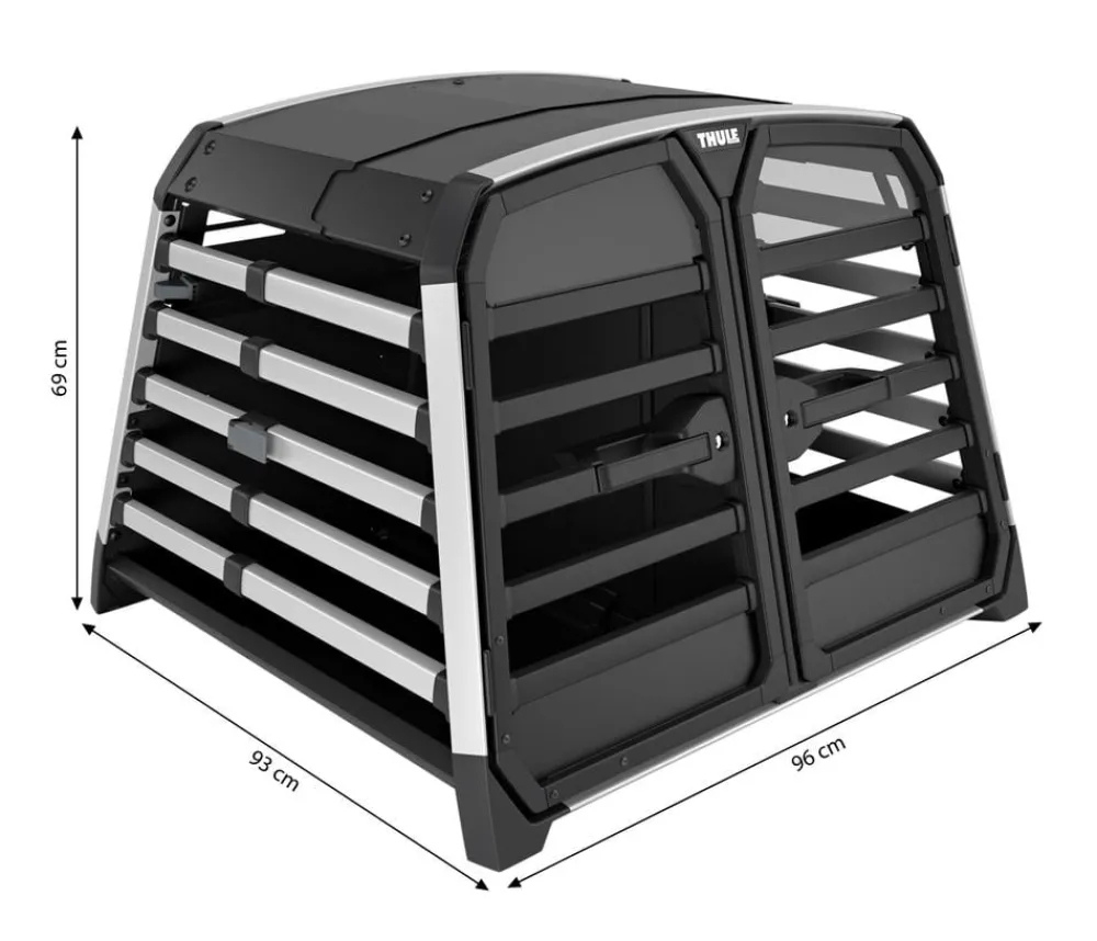 THULE® Allax Double L Compact Hundetransportbox, ca. B96/H69/T87-93 cm Clearance