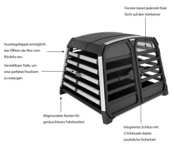 THULE® Allax Double L Compact Hundetransportbox, ca. B96/H69/T87-93 cm Clearance