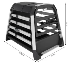 THULE® Allax threshold compatible S Hundetransportbox für Fahrzeuge mit Ladekante, ca. B58/H55/T72-80 cm