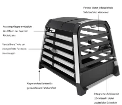 THULE® Hundetransportboxen - Allax threshold compatible M Hundetransportbox für Fahrzeuge mit Ladekante, ca. B65/H65/T82-90 cm